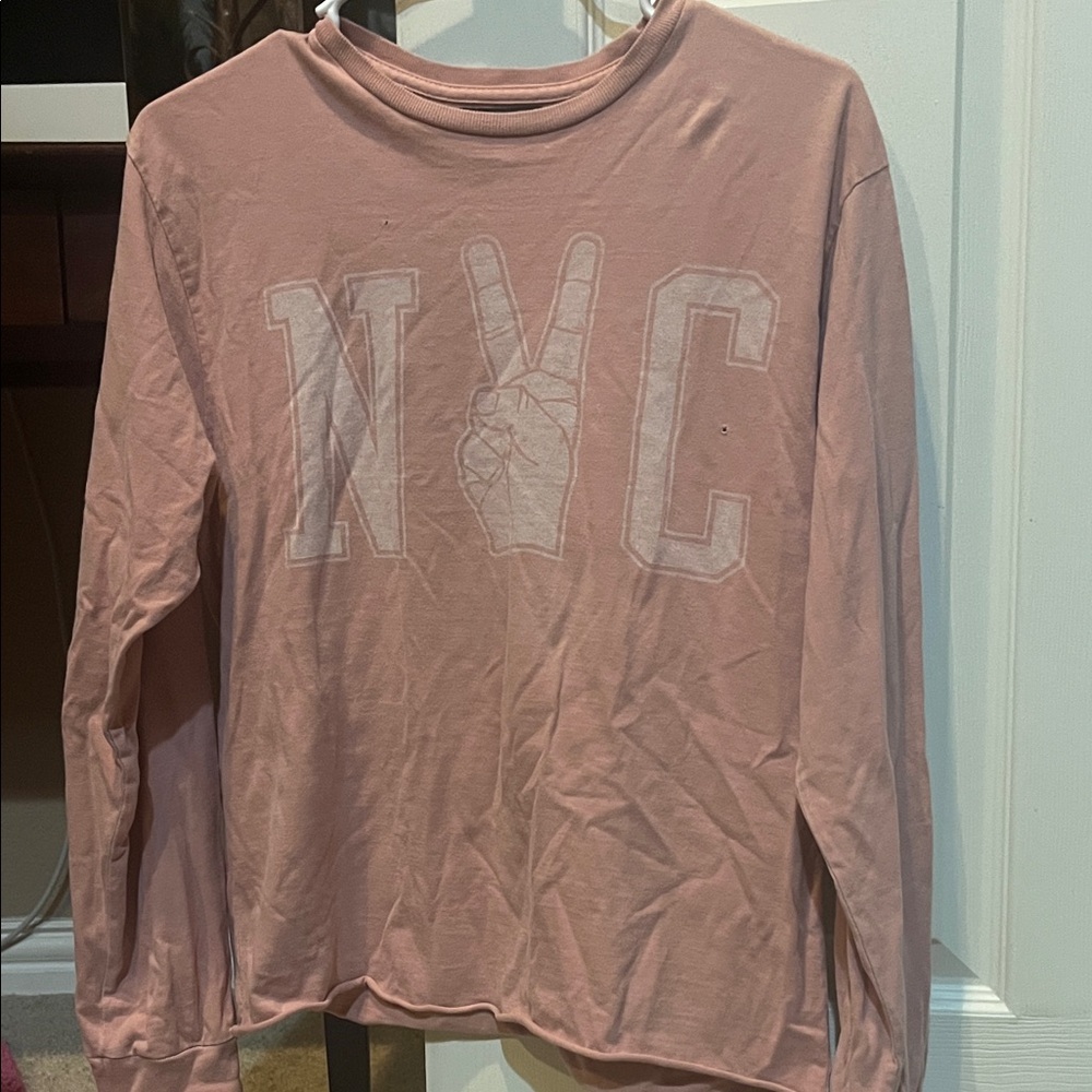 Retrobrand Pink NYC Long Sleeve Shirt